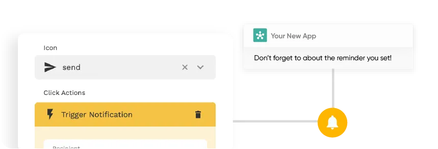 Flux de travail des actions personnalisées dans le générateur d'applications Adalo