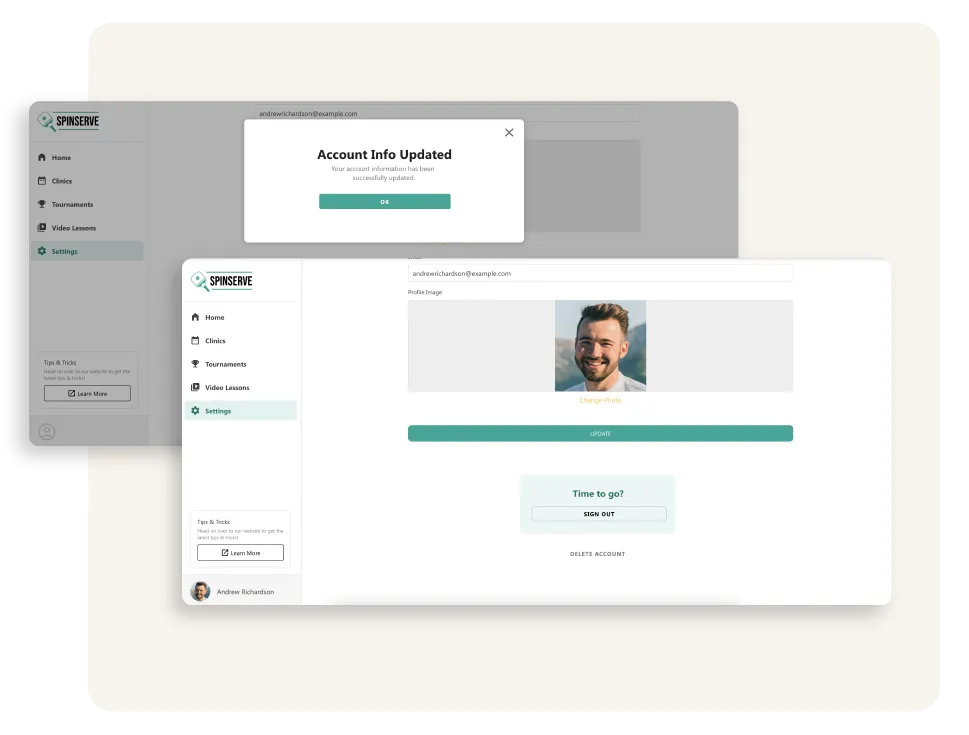 Mettre à jour les informations utilisateur Image