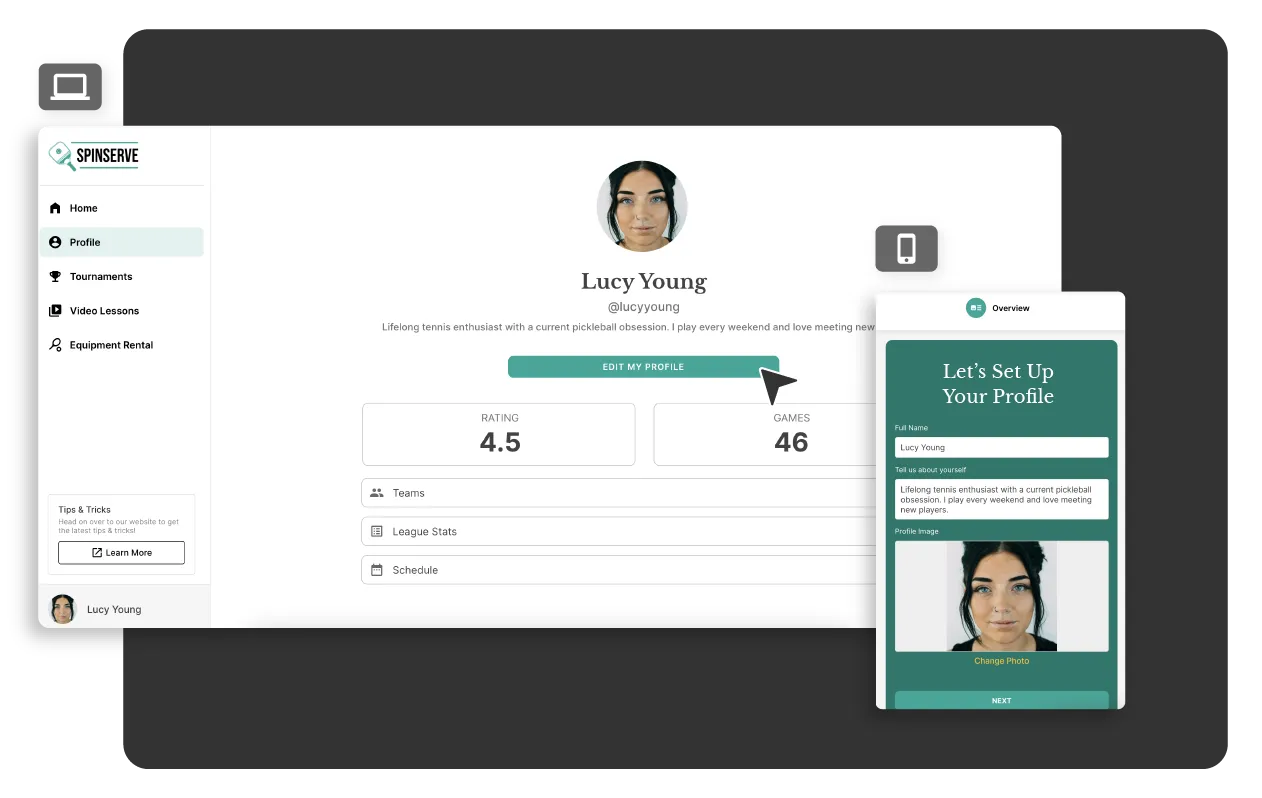 Paramètres du compte utilisateur pour l'application graphique sans code