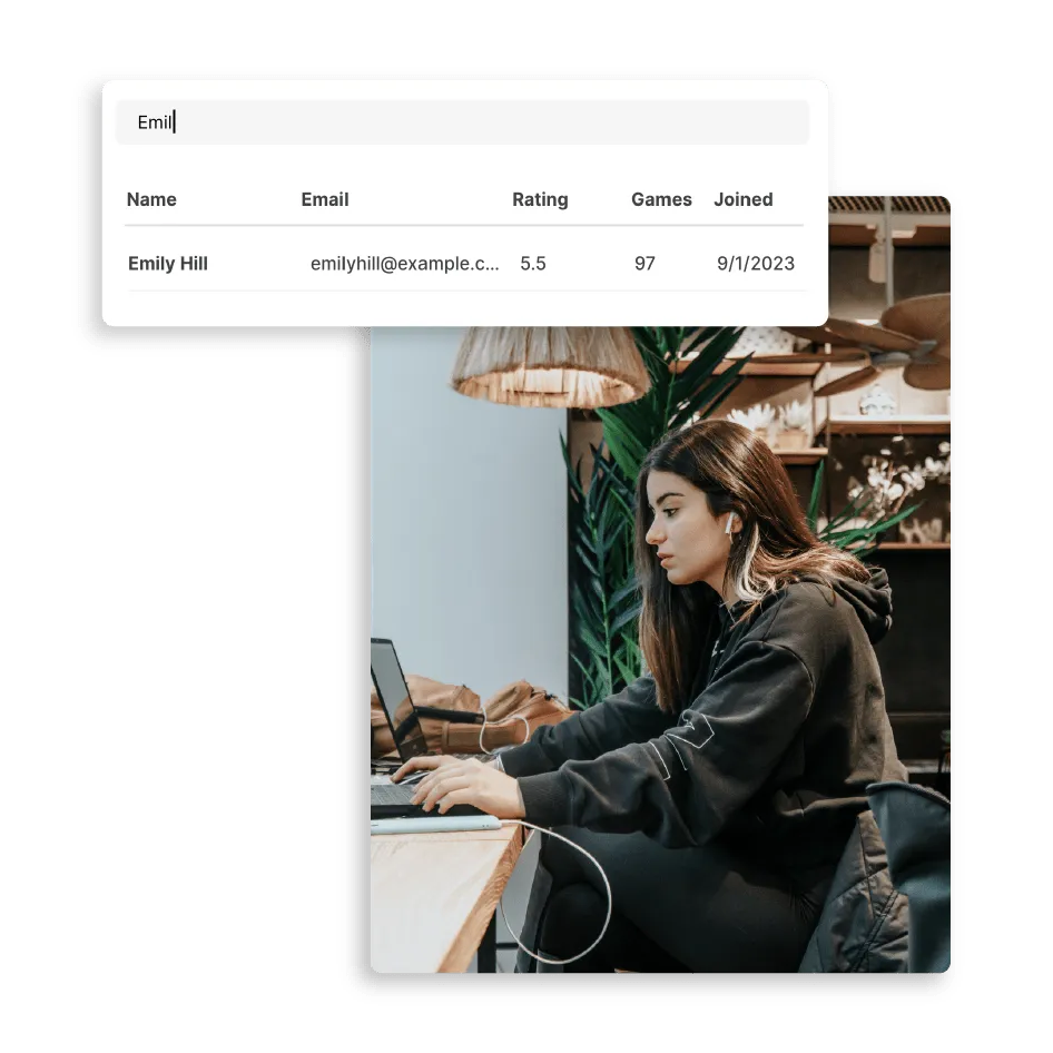 Recherche d'utilisateurs de l'application