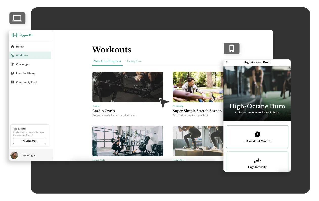 Attribuer des séances d'entraînement dans votre application personnalisée d'entraînement personnel