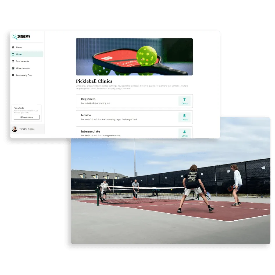 Offre pour les achats de stages et de ligues de Pickleball