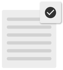 Un document simplifié avec une coche pour l'approbation.