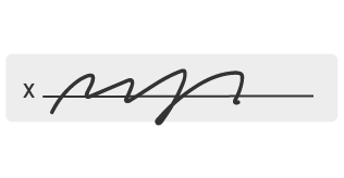 Une signature simplifiée sur une ligne.