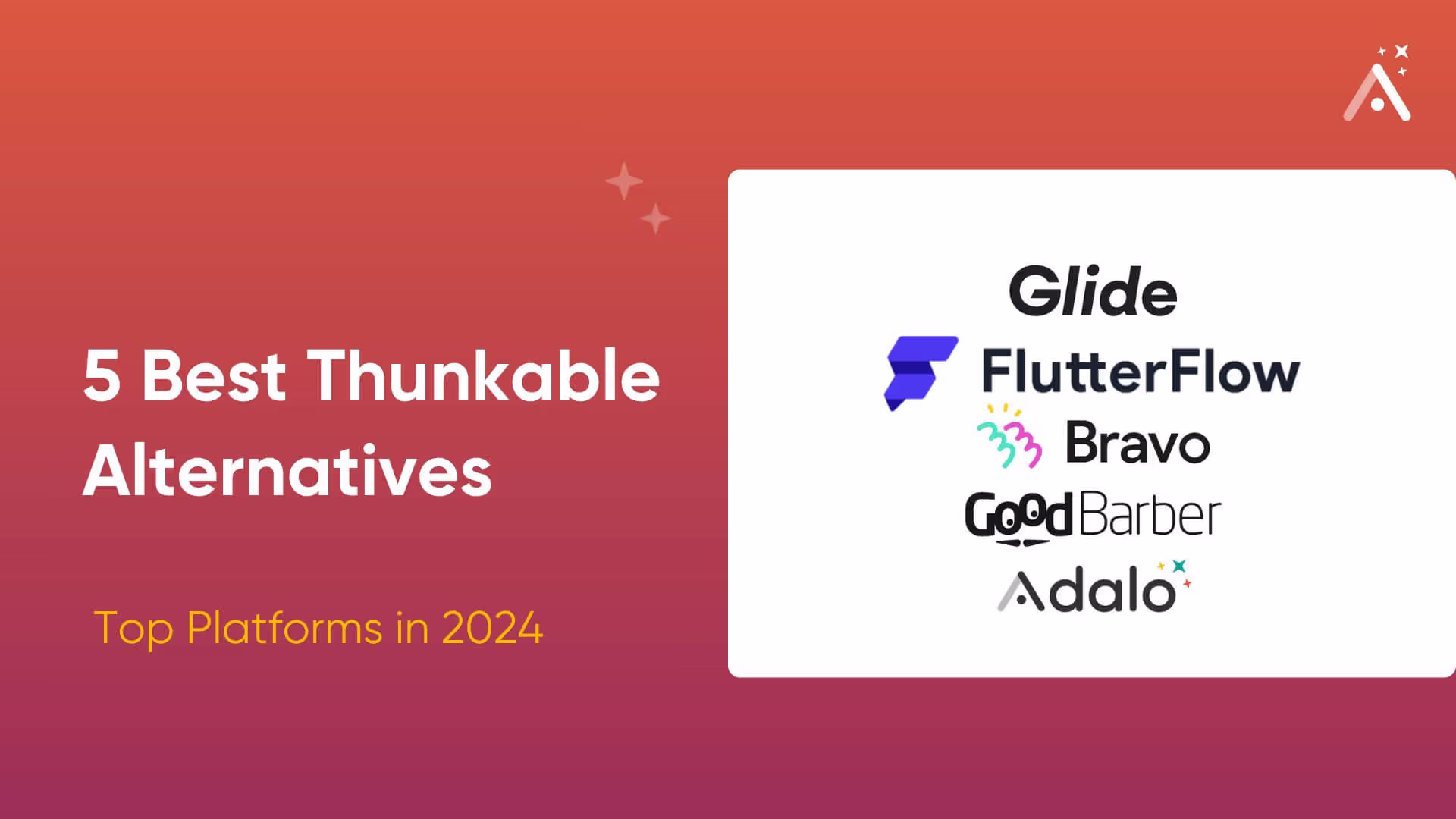 Les meilleures alternatives à Thunkable en 2026 (classement)