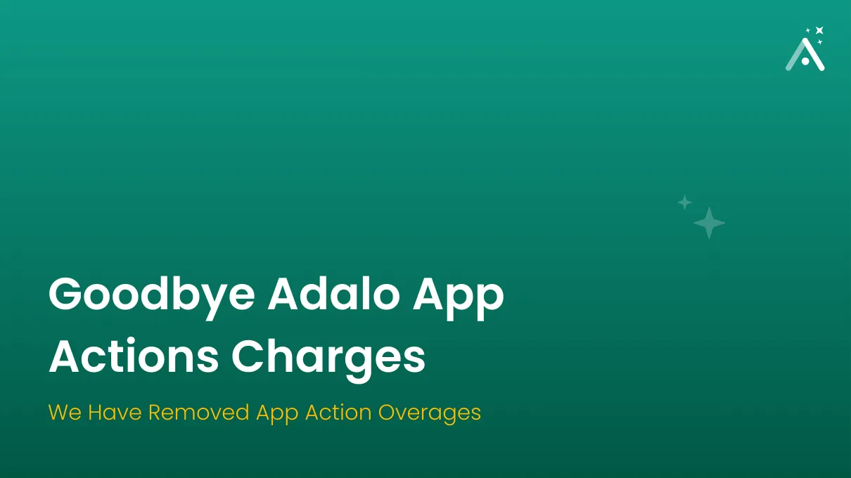 Au revoir les frais d'actions d'Adalo App