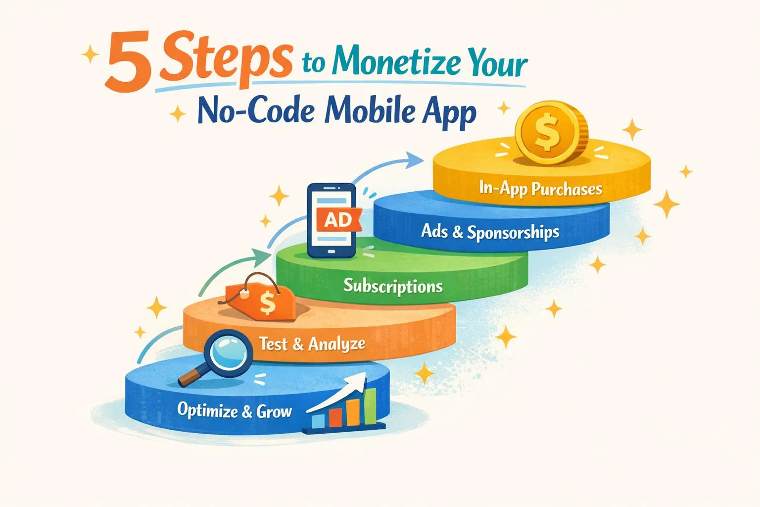 5 étapes pour monétiser votre application mobile sans code