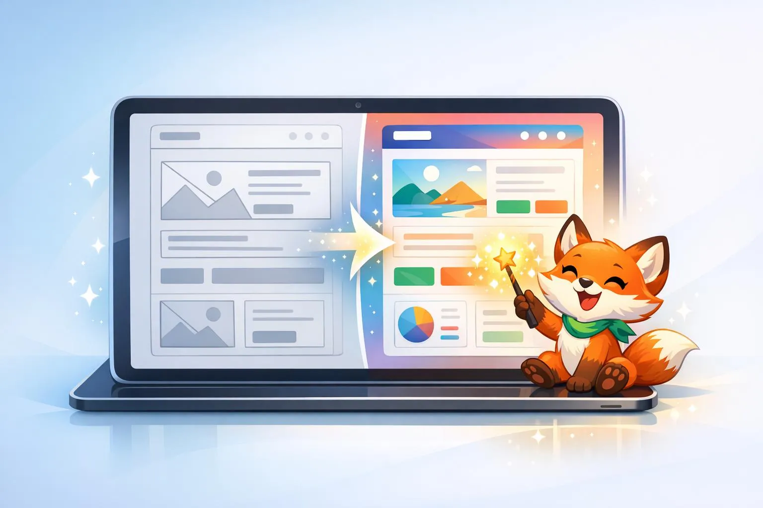 Outil de conversion de wireframe en design