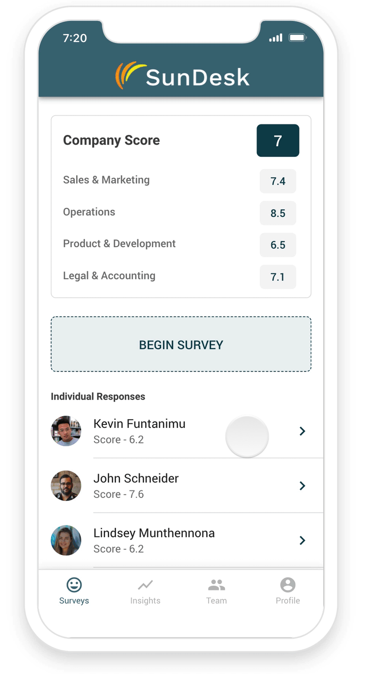 Aperçu de l'application « Feedback »