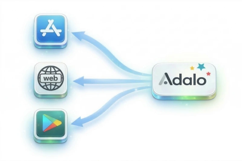 Publication via Adalo sur l'App Store d'Apple, Google Play et le Web